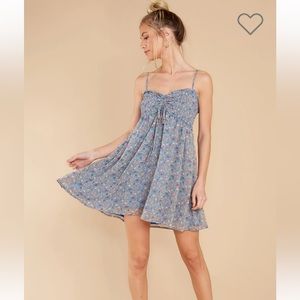 Summer Nights Blue Multi Floral Print Dress